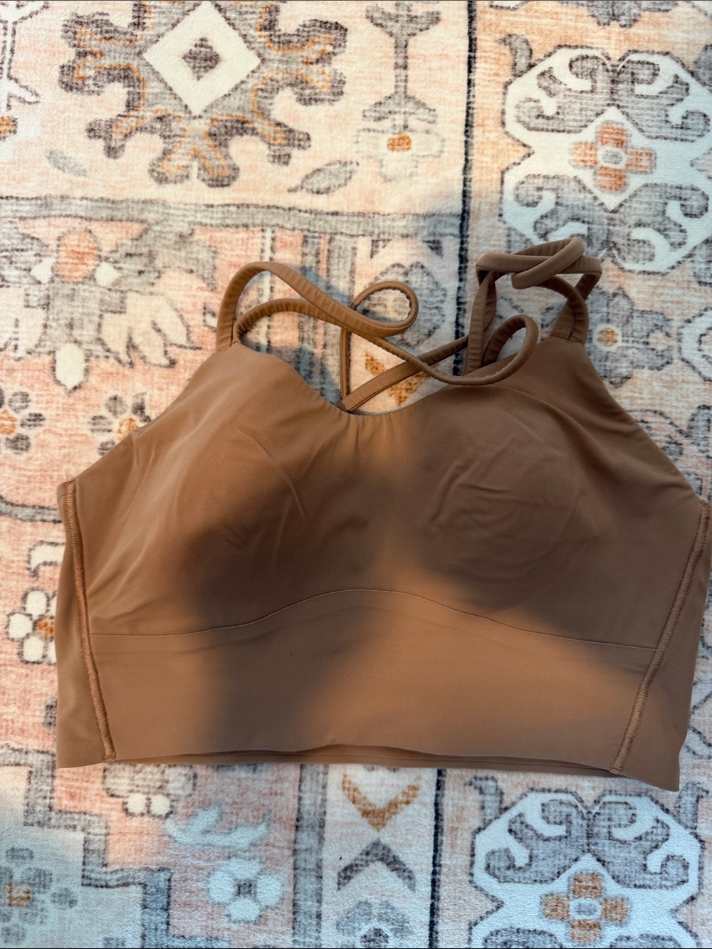 lululemon athletica Tan Strappy Seamless Sports Bralette